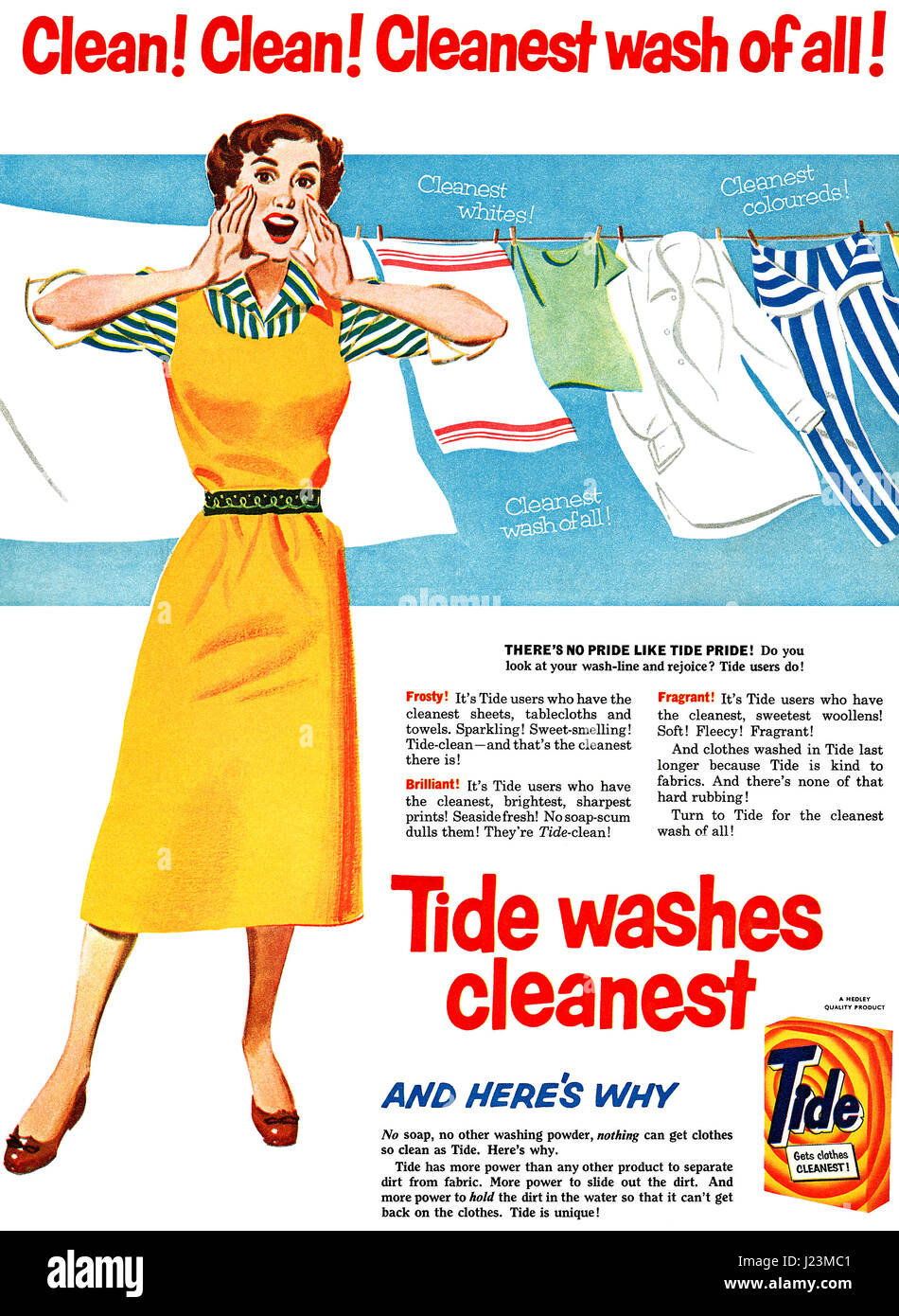 1955 La publicité pour savon Tide en poudre Photo Stock - Alamy