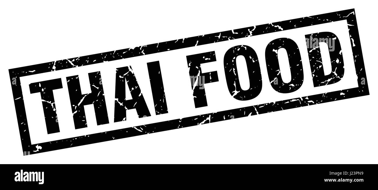 Square grunge black thai food stamp Illustration de Vecteur