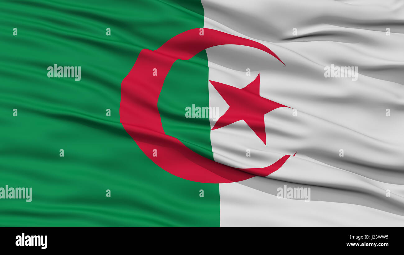 Drapeau Algérie Gros plan Banque D'Images