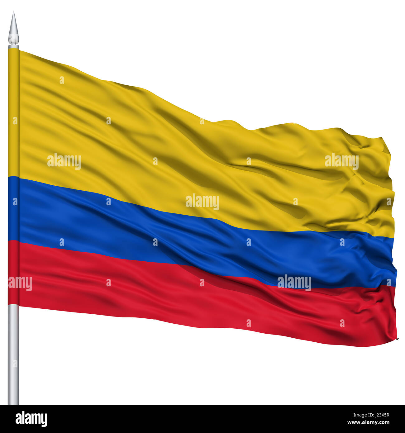 Colombie drapeau sur mât Banque D'Images