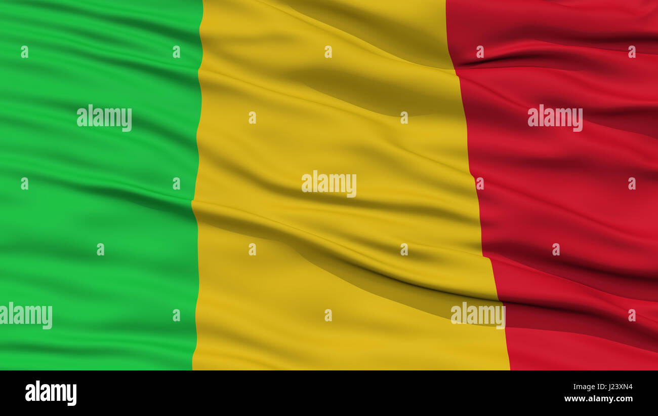 Drapeau Mali Gros plan Banque D'Images