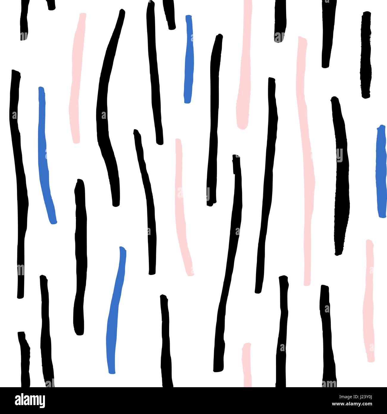 Un motif répétitif avec des formes abstraites en bleu, rose pastel et noir sur fond blanc. Carrelage moderne et créative, l'arrière-plan, l'affiche de tex Illustration de Vecteur