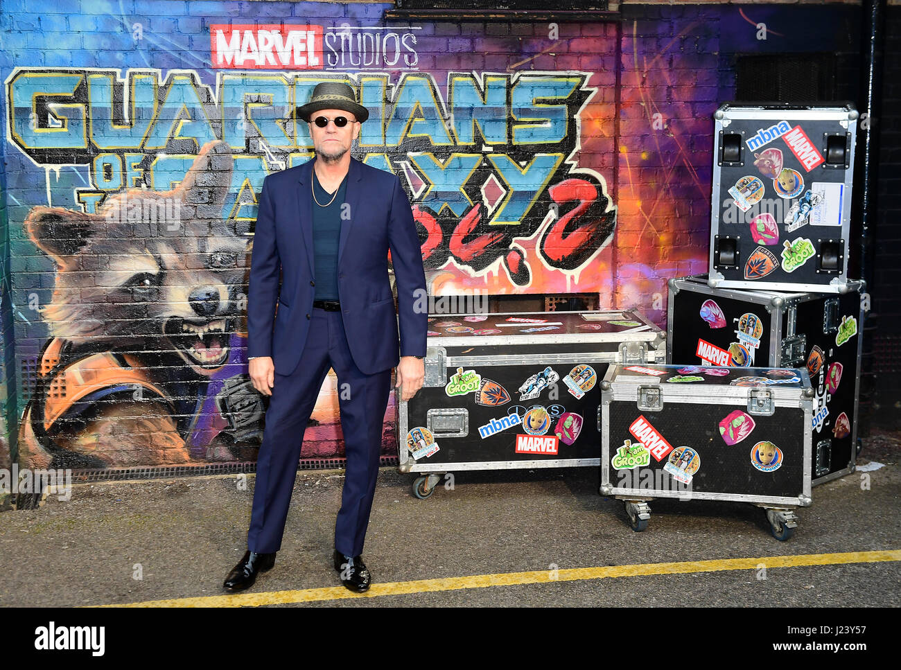Michael Rooker participant à la première européenne de gardiens de la Galaxie Vol. 2 tenue à l'Eventim Apollo, Londres. ASSOCIATION DE PRESSE Photo. Photo date : lundi 24 avril, 2017. Voir PA story SHOWBIZ Galaxie. Crédit photo doit se lire : Ian West/PA Wire Banque D'Images