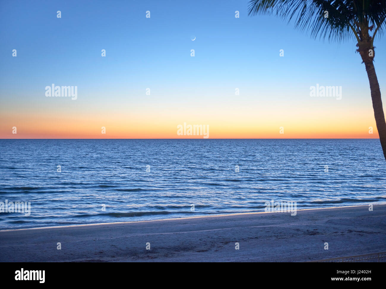 Ft. Meyers Beach (coucher du soleil) Banque D'Images