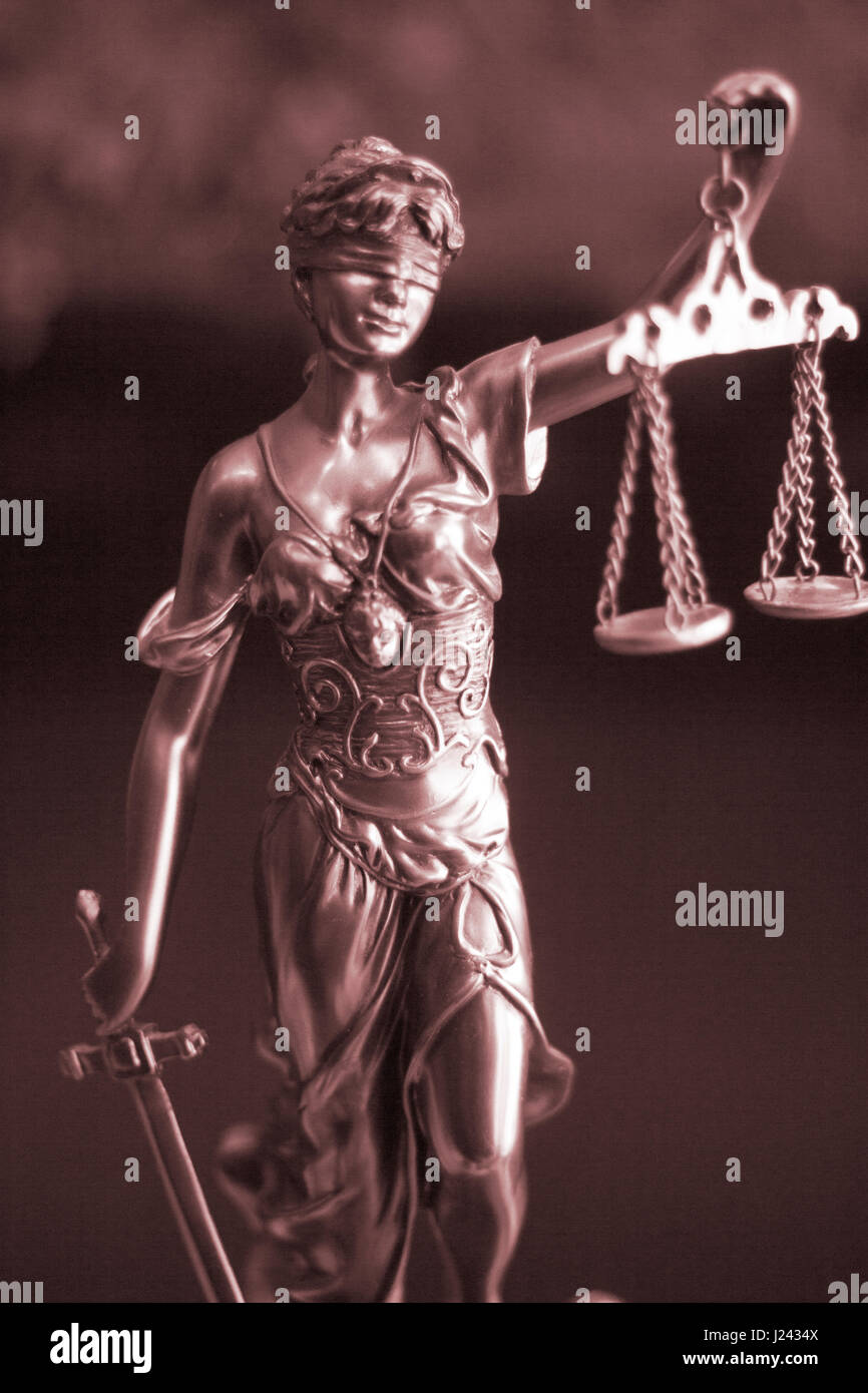 Law Offices d'avocats statue juridique aveugle grecque déesse Thémis statuette en métal couleur