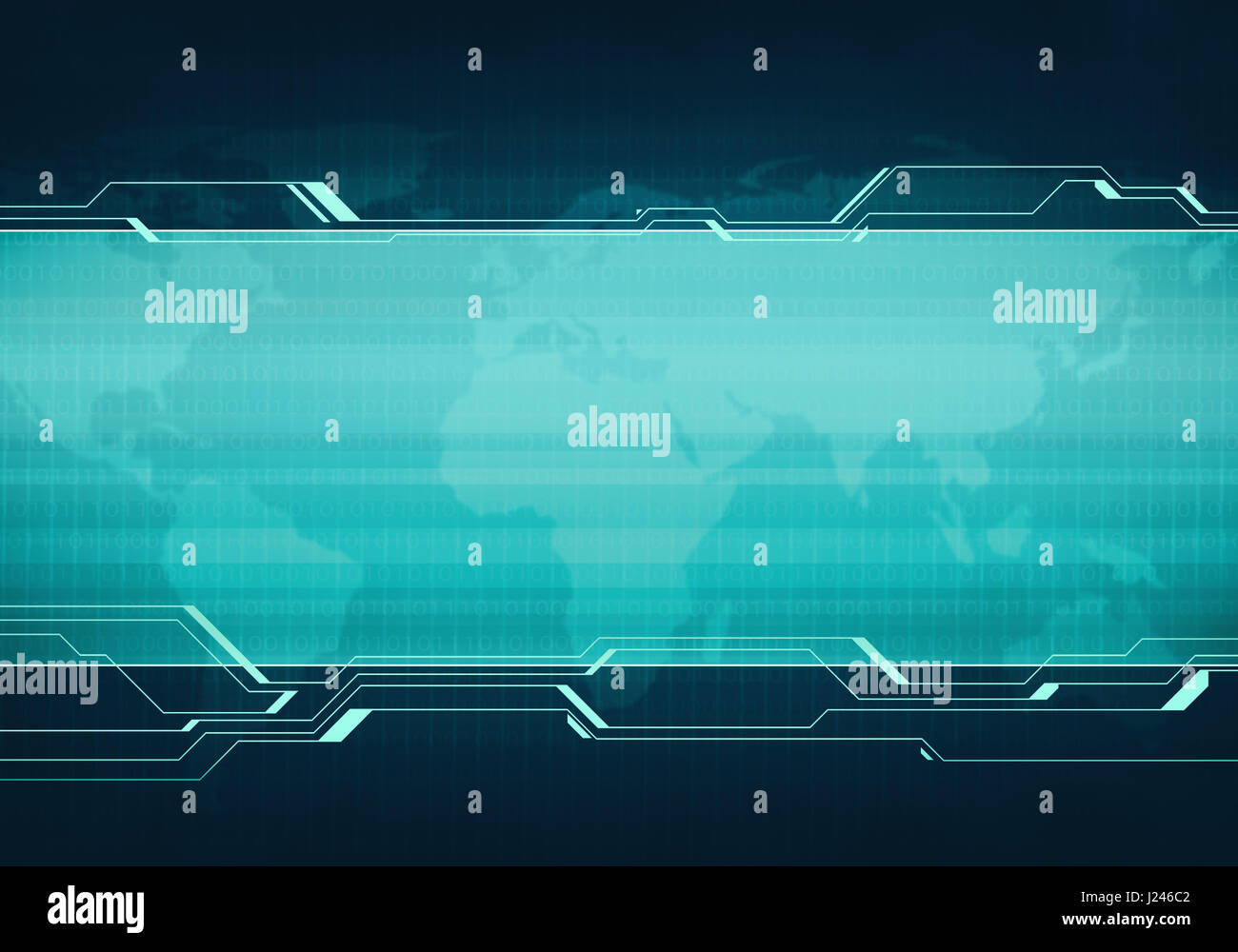 Résumé L'avenir, la technologie de l'entreprise concept virtuel bleu futuriste de l'interface utilisateur graphique d'écran tactile avec HUD pour bannière de texte Banque D'Images