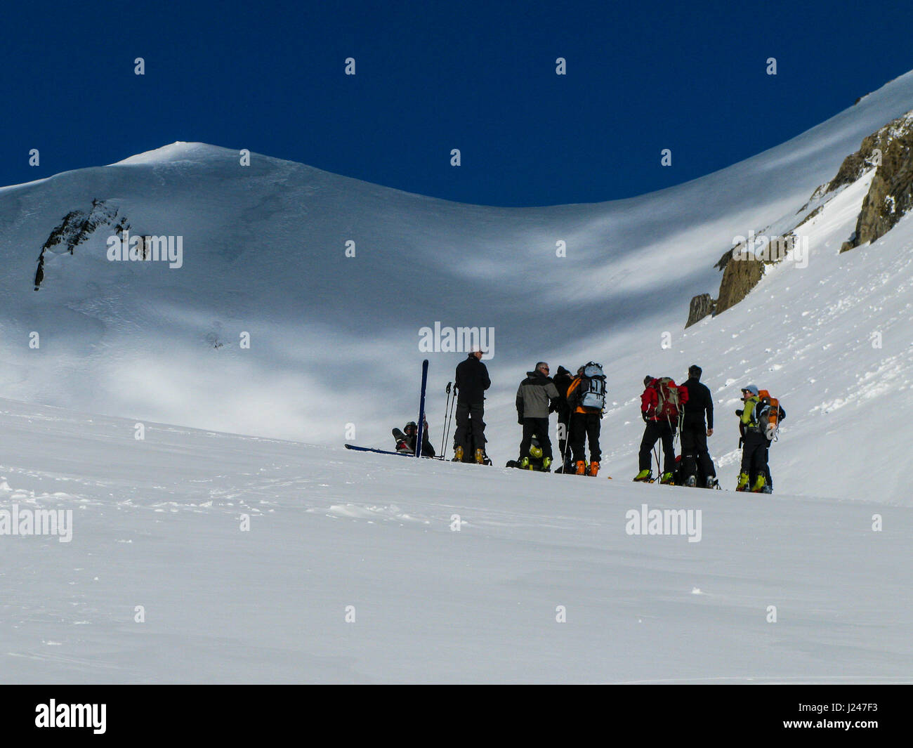 Ski de randonnée dans les Pyrénées Orientales Banque D'Images