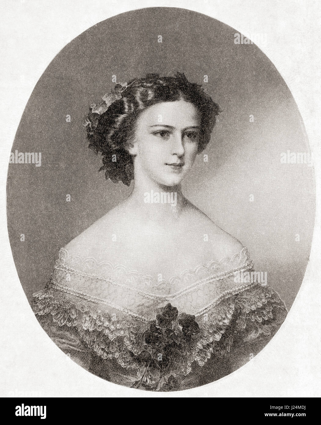 Duchesse Elisabeth de Bavière, 1837 - 1898. L'impératrice d'Autriche et Reine de Hongrie comme l'épouse de l'Empereur Franz Joseph I. De Hutchinson's Histoire de l'ONU, publié en 1915. Banque D'Images