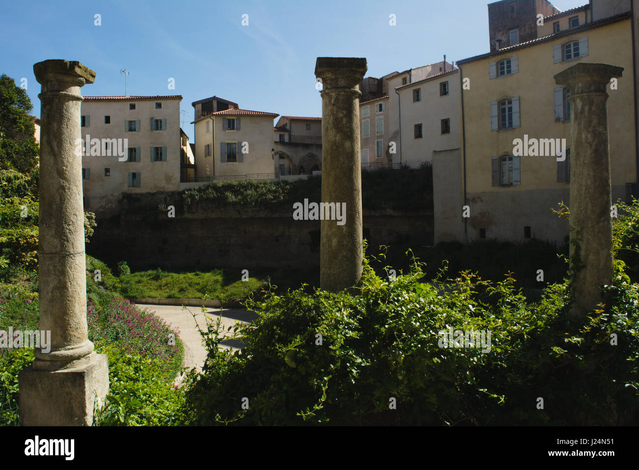 Ce qui reste de l'Amphithéâtre Romain à Béziers, France, 2017 Banque D'Images