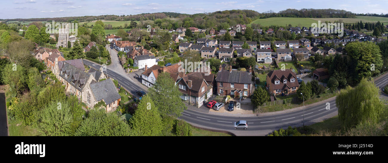 Panorama de l'antenne de village anglais de Wooburn, Bucks Banque D'Images