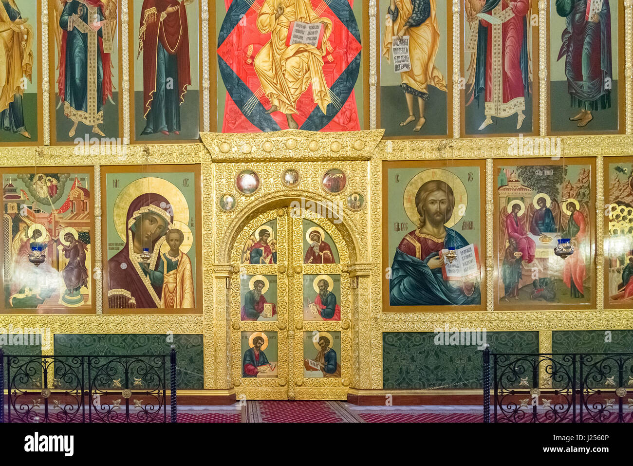 L'iconostase de la cathédrale de l'annonciation du Kremlin de Kazan, Russie Banque D'Images