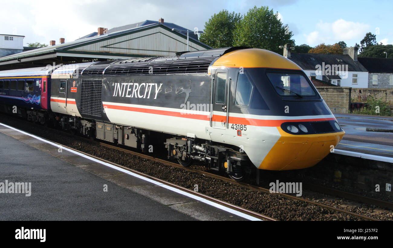 Intercity 125 British Rail Class 43 (TVH) 43185 à Newton Abbot raiway station. Banque D'Images