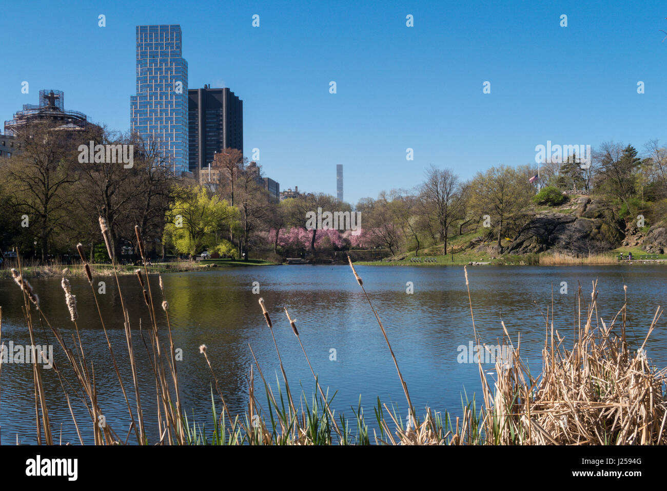 Le Harlem Meer est un petit plan d'eau situé à l'extrême nord de Central Park, New York City, États-Unis 2017 Banque D'Images