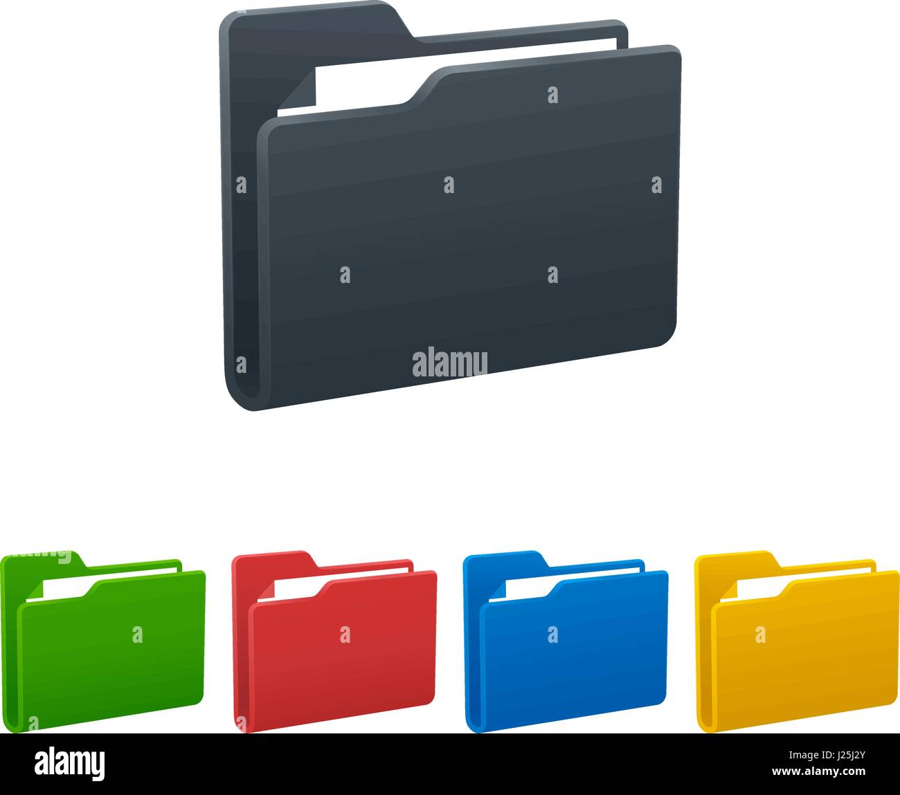 Conception de dossiers avec des documents sur fond blanc. Les icônes colorées isolé. Vector illustration. Illustration de Vecteur