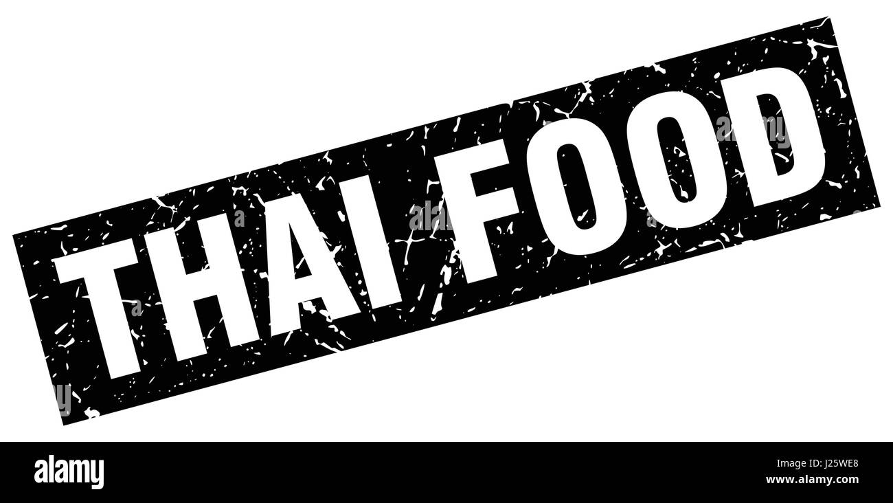 Square grunge black thai food stamp Illustration de Vecteur