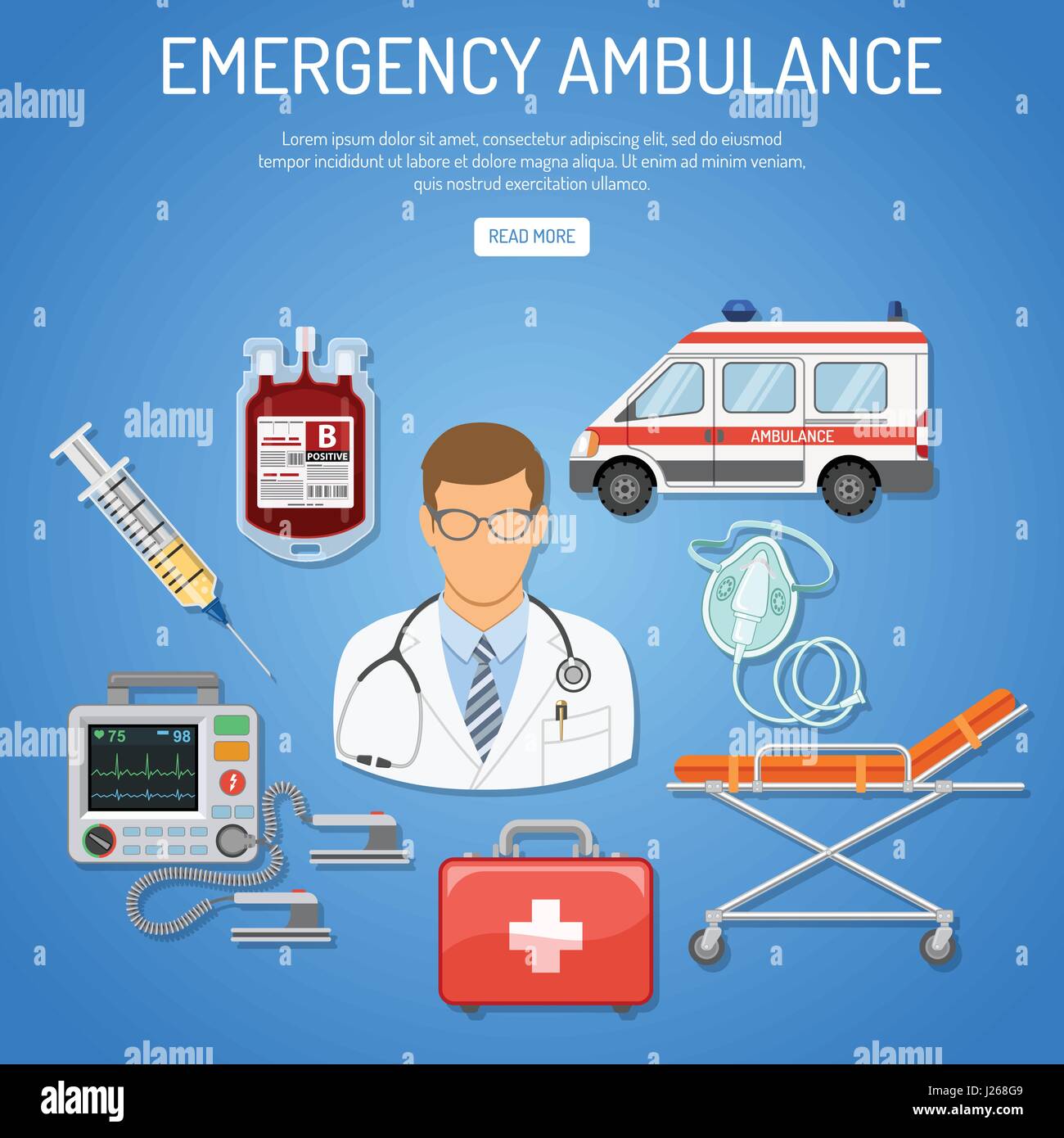 Concept d'ambulance d'urgence médicale Illustration de Vecteur