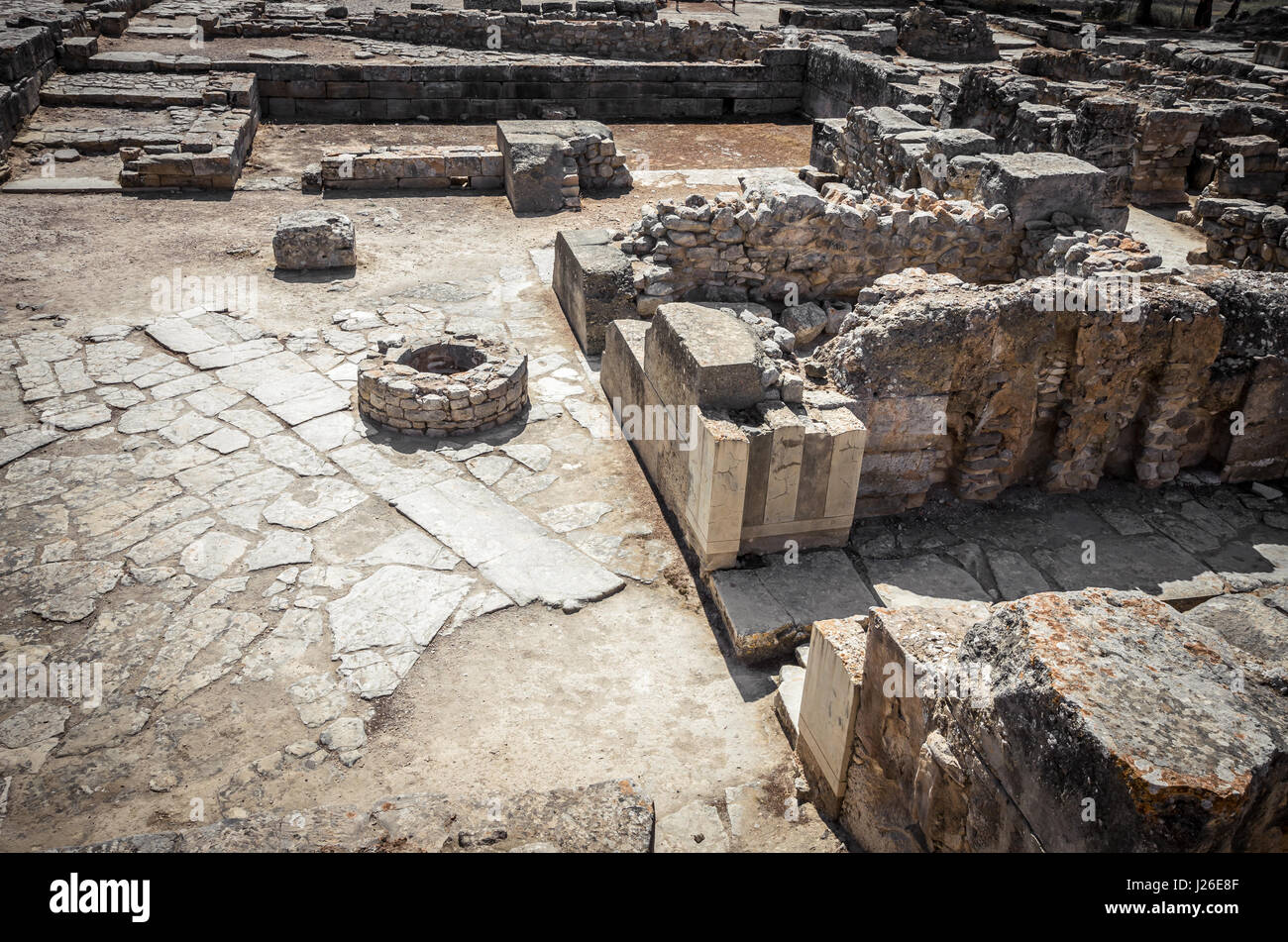 Le site de Phaistos, île de Crète, Grèce grec. ruines du palais minoen de festos dans l'île de Crète Banque D'Images