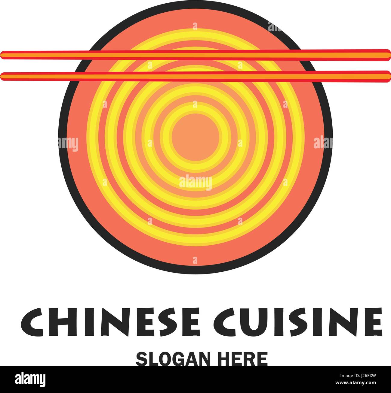 Restaurant chinois / Chinese food logo avec texte de l'espace pour votre slogan / ligne d'étiquette, vector illustration Illustration de Vecteur