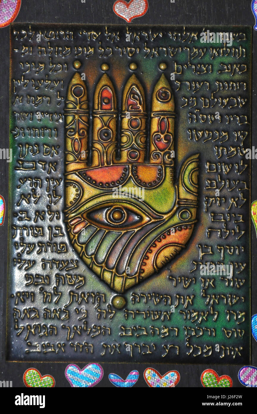 Portrait d'un Juif Amulette Hamsa décoré Banque D'Images