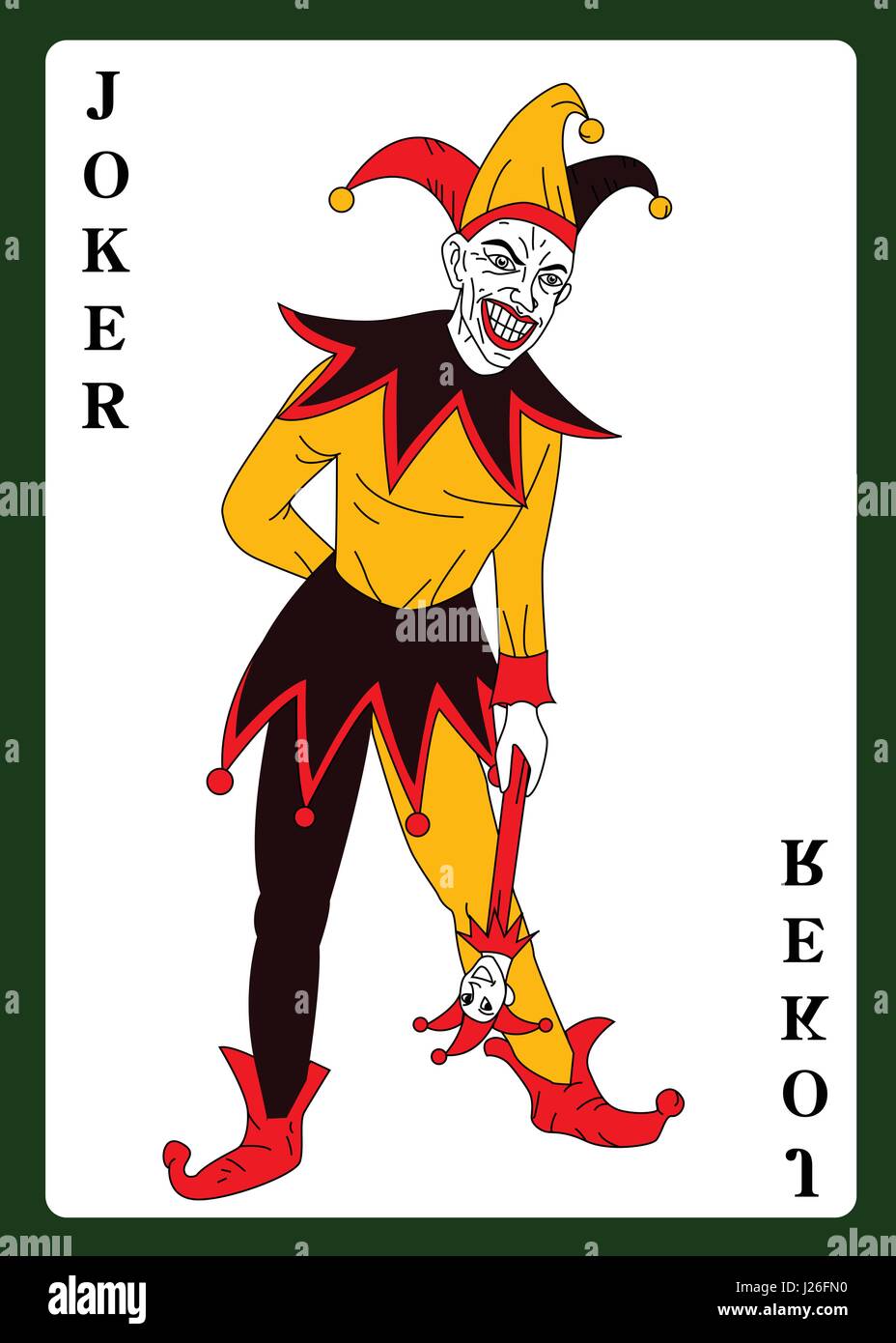 Joker en costume coloré jeu de carte Image Vectorielle Stock - Alamy