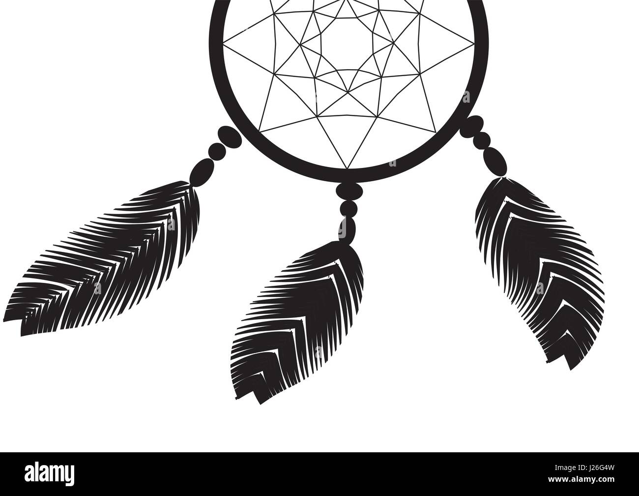 Dreamcatcher sombre sur fond blanc illustration Illustration de Vecteur