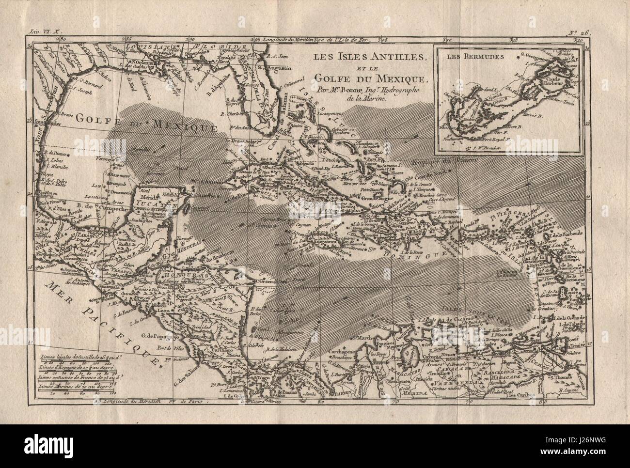 'Les Isles Antilles et le golfe du Méxique'. Des Caraïbes. BONNE vieille carte 1780 Banque D'Images