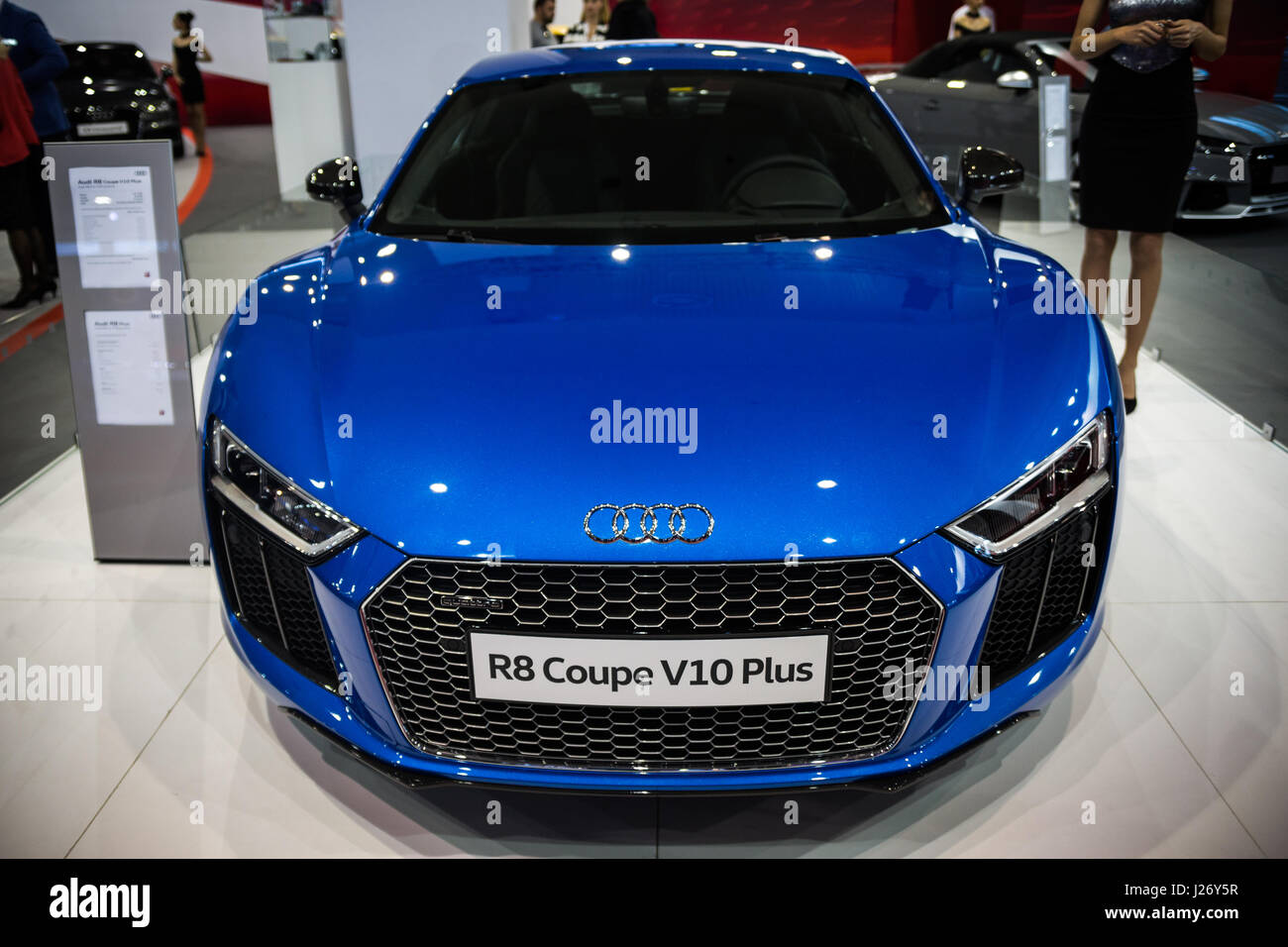 Belgrade, Serbie - le 23 mars 2017 : nouvelle Audi R8 Coupé V10 Plus présenté à Belgrade 53è International Motor Show - MSA (OICA). Banque D'Images