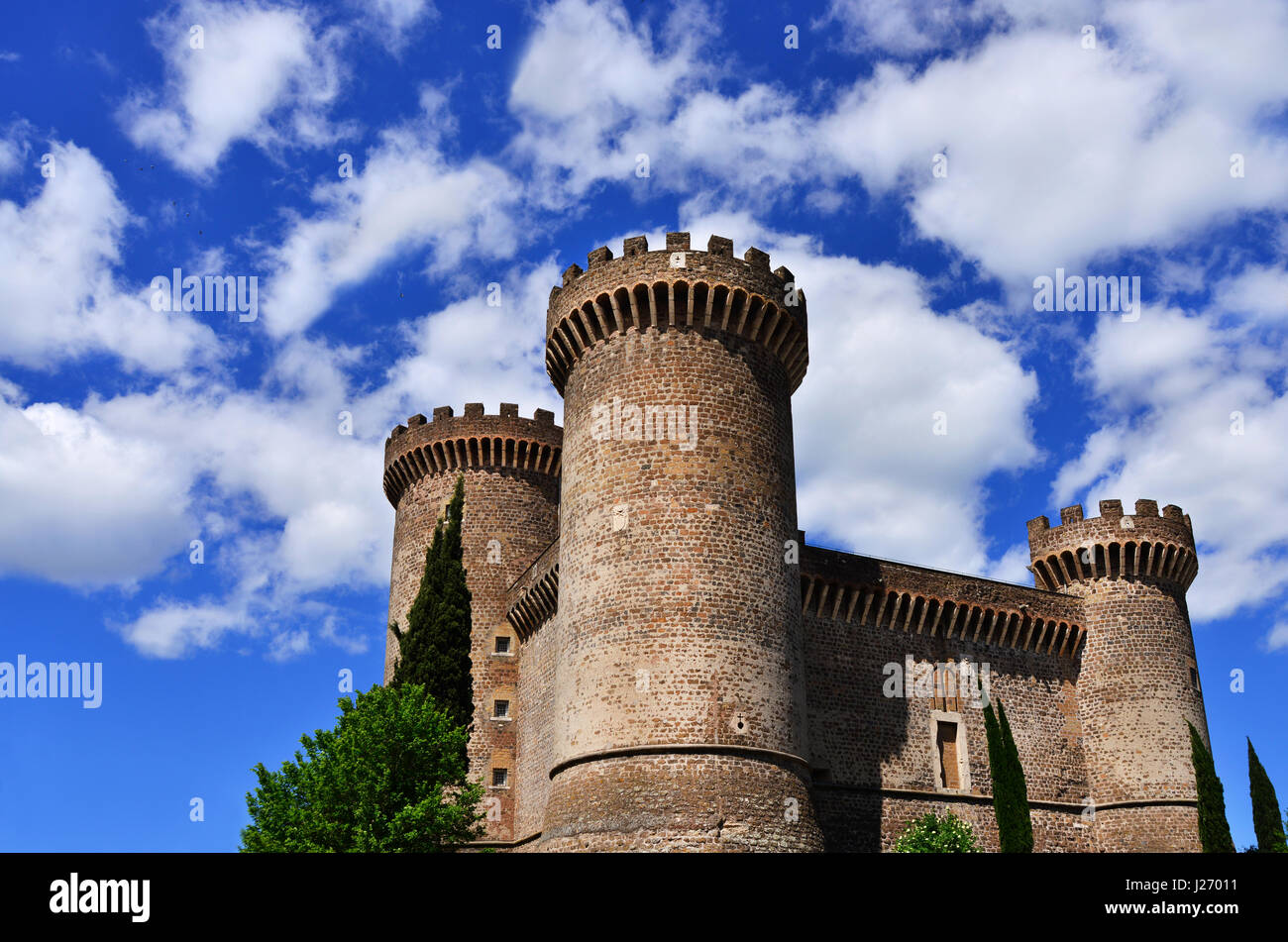 Ancienne forteresse médiévale et renaissance Rocca Pia, dans le centre de Tivoli, près de Rome Banque D'Images