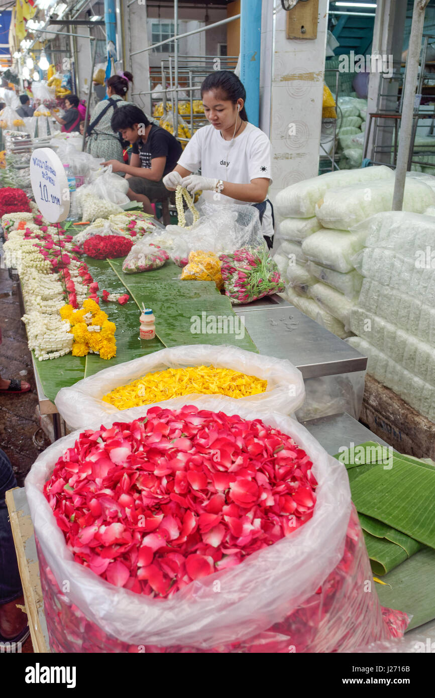 Pak Khlong Talat , Marché aux Fleurs, Banglamphu Banque D'Images