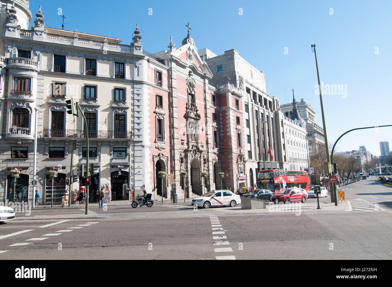 L'architecture à Madrid, la rue Alcala, Madrid, Espagne Banque D'Images