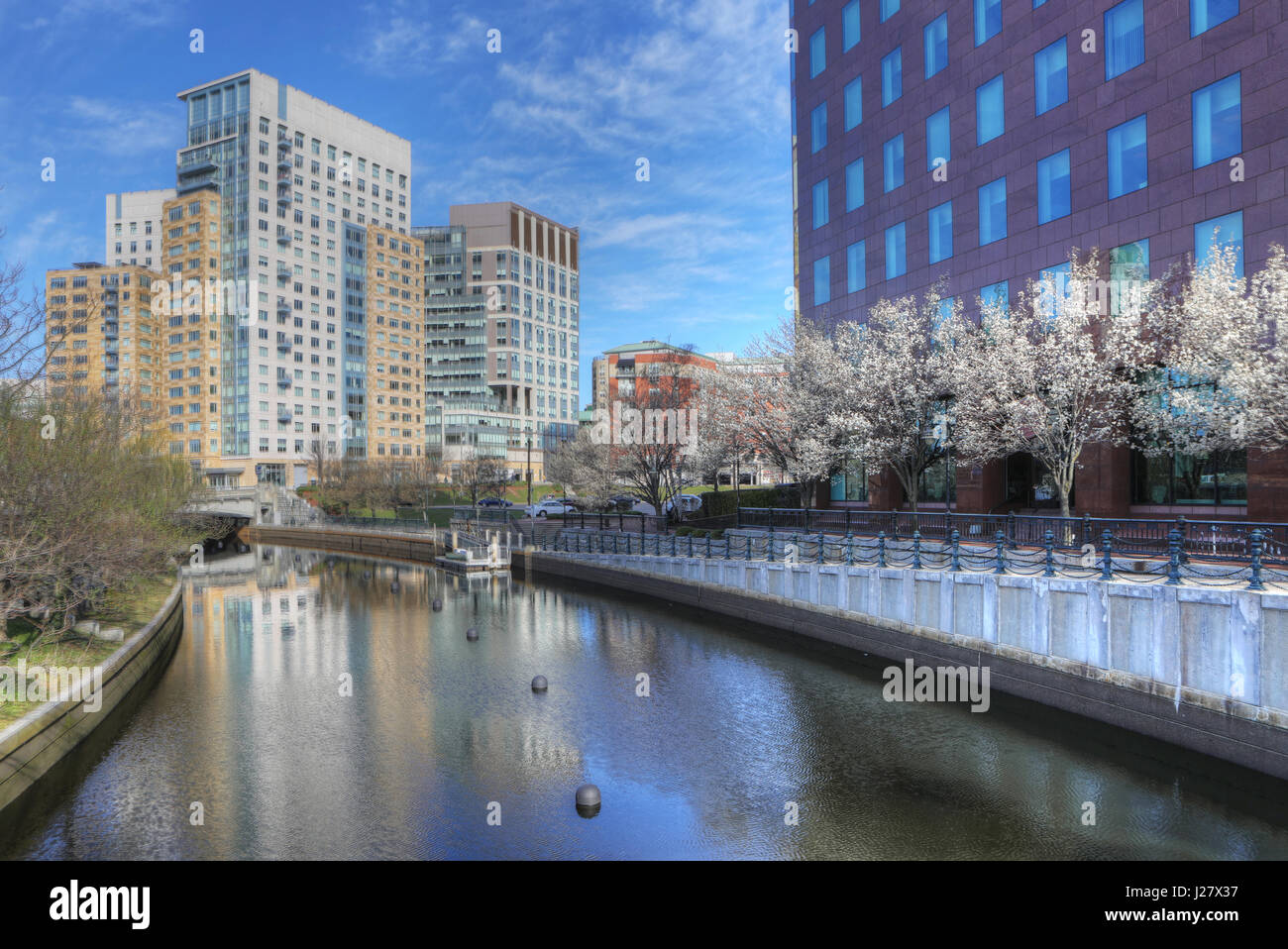Une vue sur le centre-ville de Providence Banque D'Images