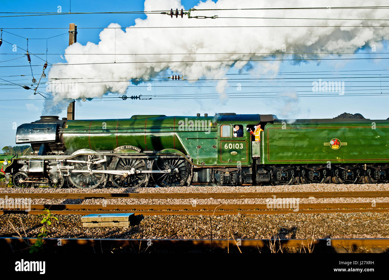 Flying Scotsman à Beningbrough événement quatre trains Banque D'Images