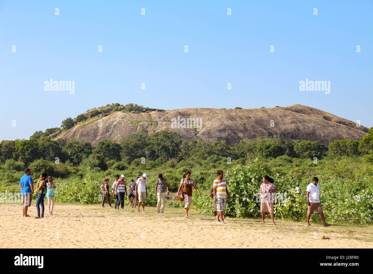 Sri Lanka, Province du Sud, Tissamaharama, parc national de Yala, lieu de repos avec accès plage Banque D'Images