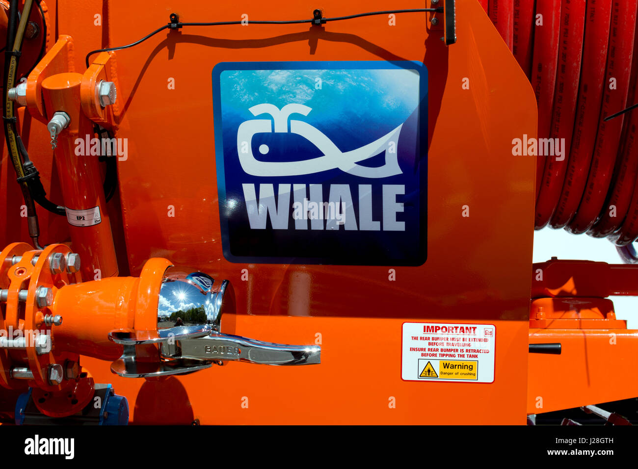 Détail du véhicule-citerne Baleine Kaiser, Commercial Vehicle Show, NEC, Birmingham, UK Banque D'Images