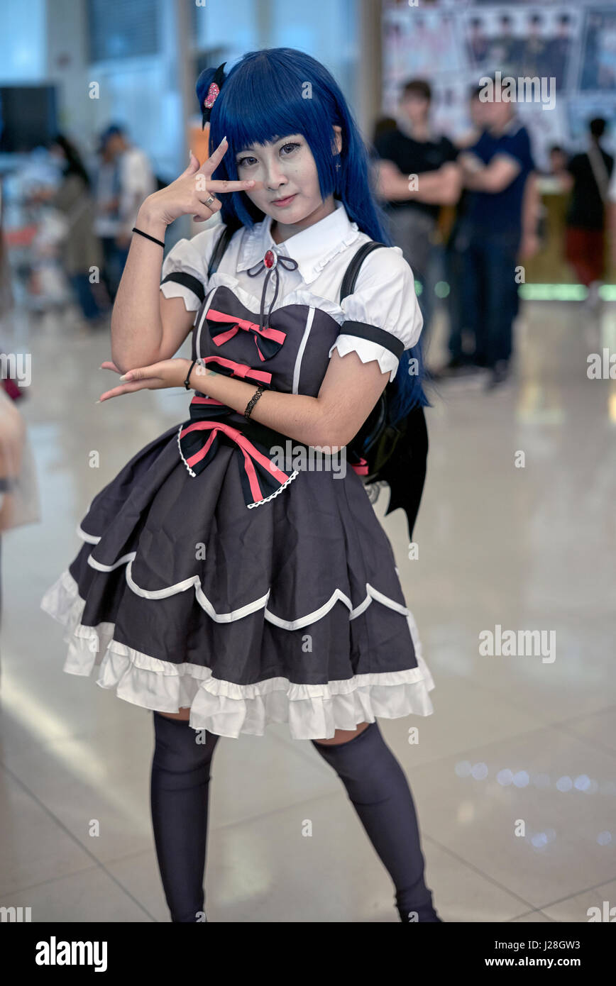 Femme cosplay, fille comique Con, Bangkok, Thaïlande, 2017 Banque D'Images