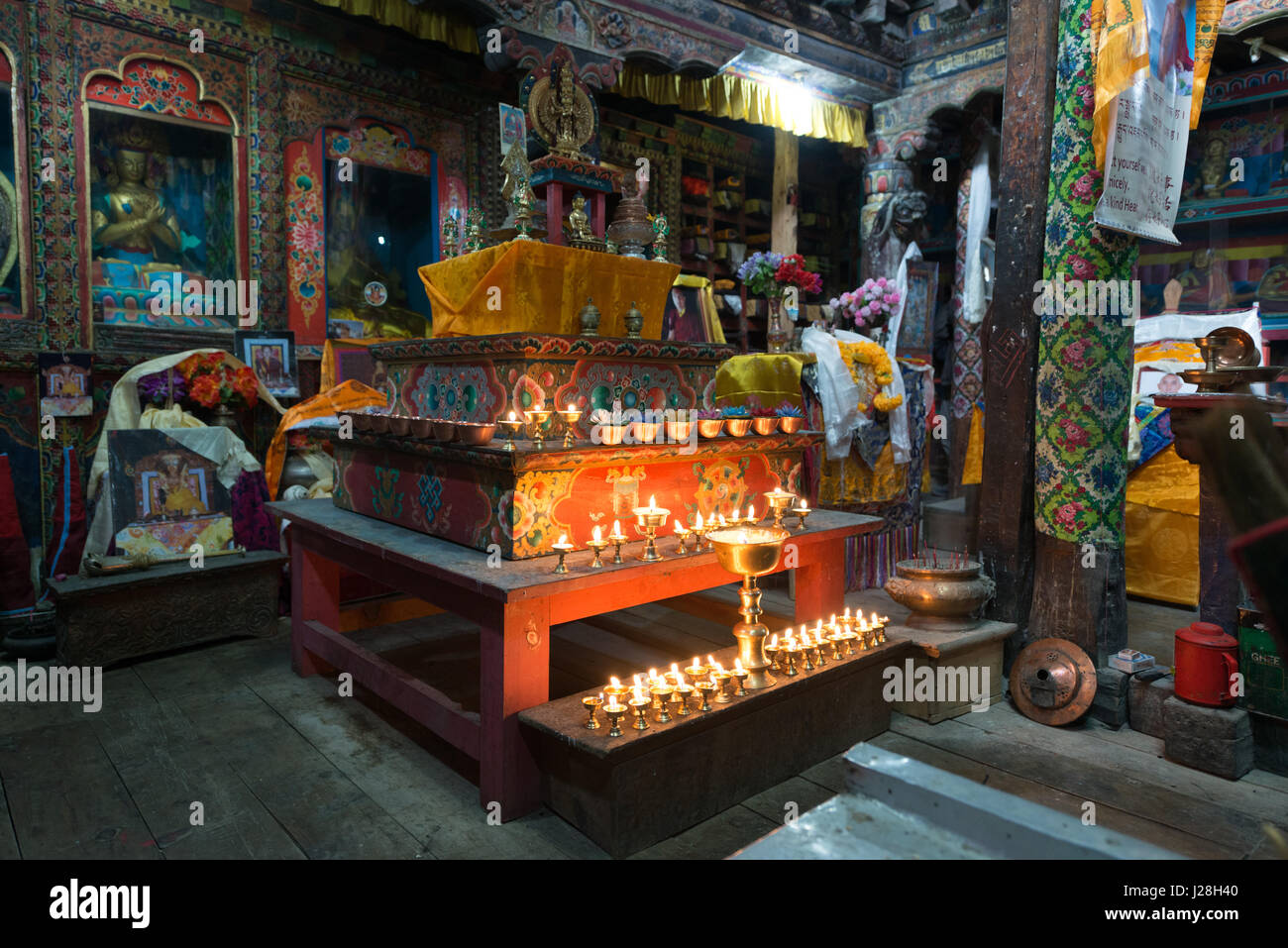 Le Népal, Région de l'Ouest, Bhakra, sur le circuit de l'Annapurna - Jour 6 - Journée d'acclimatation à Braga - dans le Gompa de Braga ou Bhakra Banque D'Images
