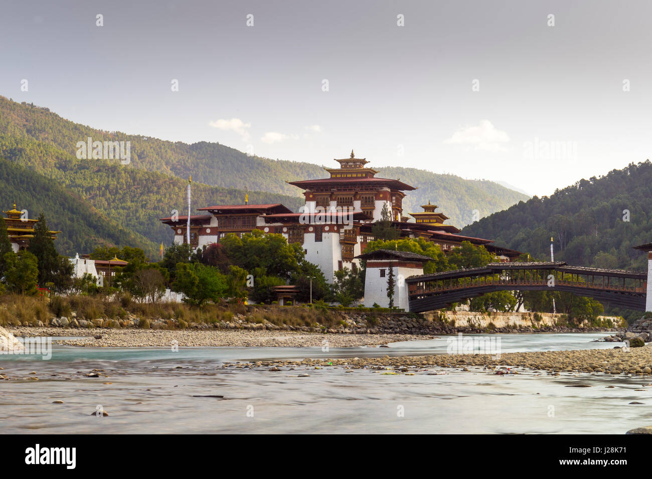 La célèbre Punakha Dzong (Bhoutan) Banque D'Images