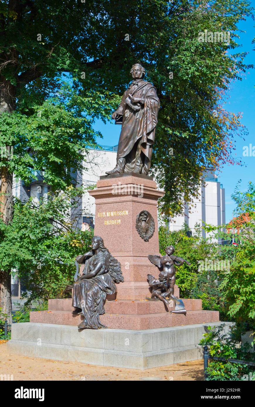 Felix Mendelssohn Bartholdy Denkmal, Mendelssohn, memorial Dittrichring, Leipzig, Saxe, Allemagne Banque D'Images