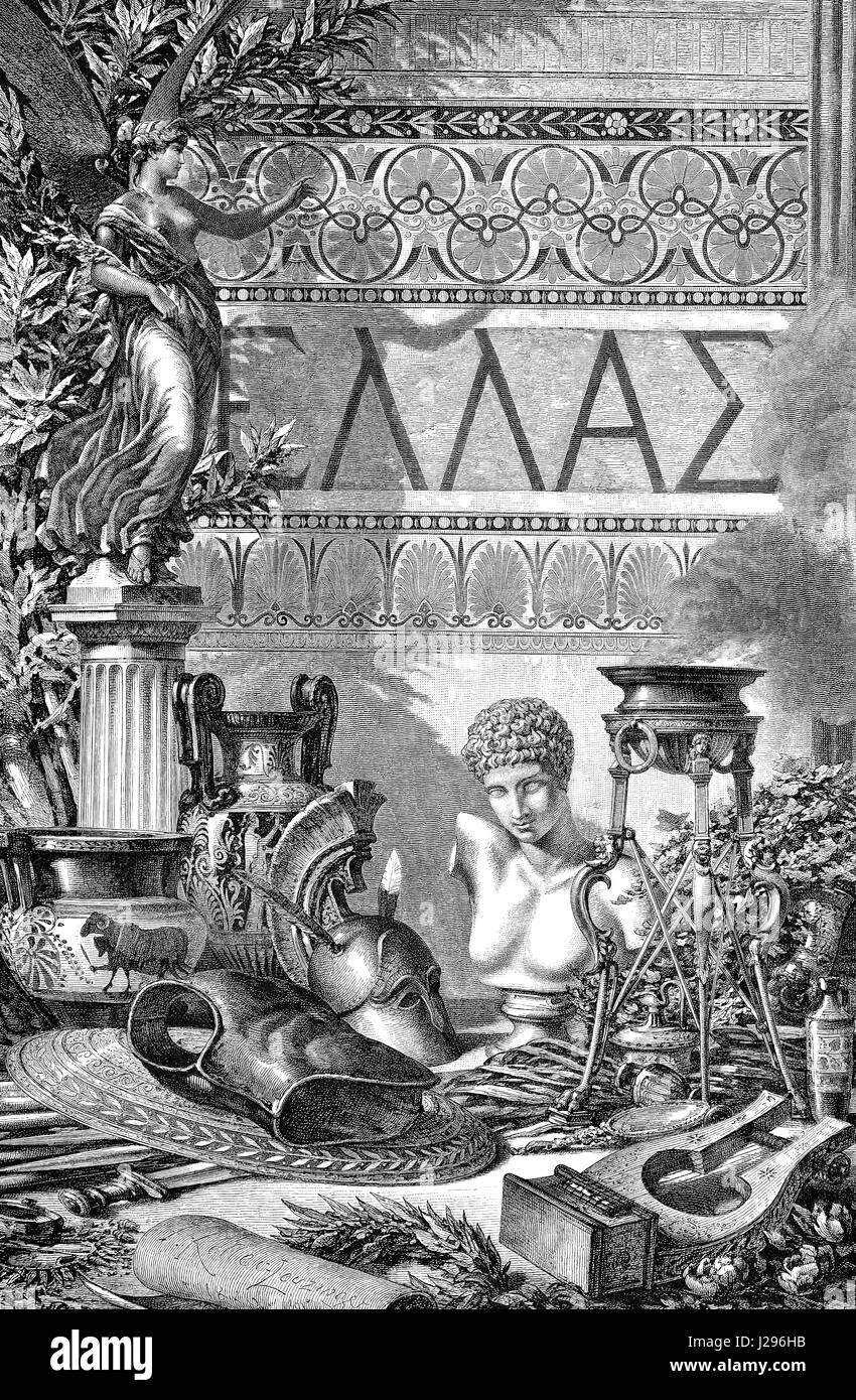 L'allégorie grecque, 19e siècle Banque D'Images