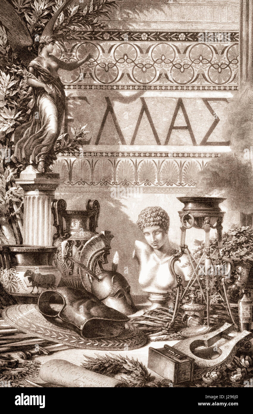 L'allégorie grecque, 19e siècle Banque D'Images