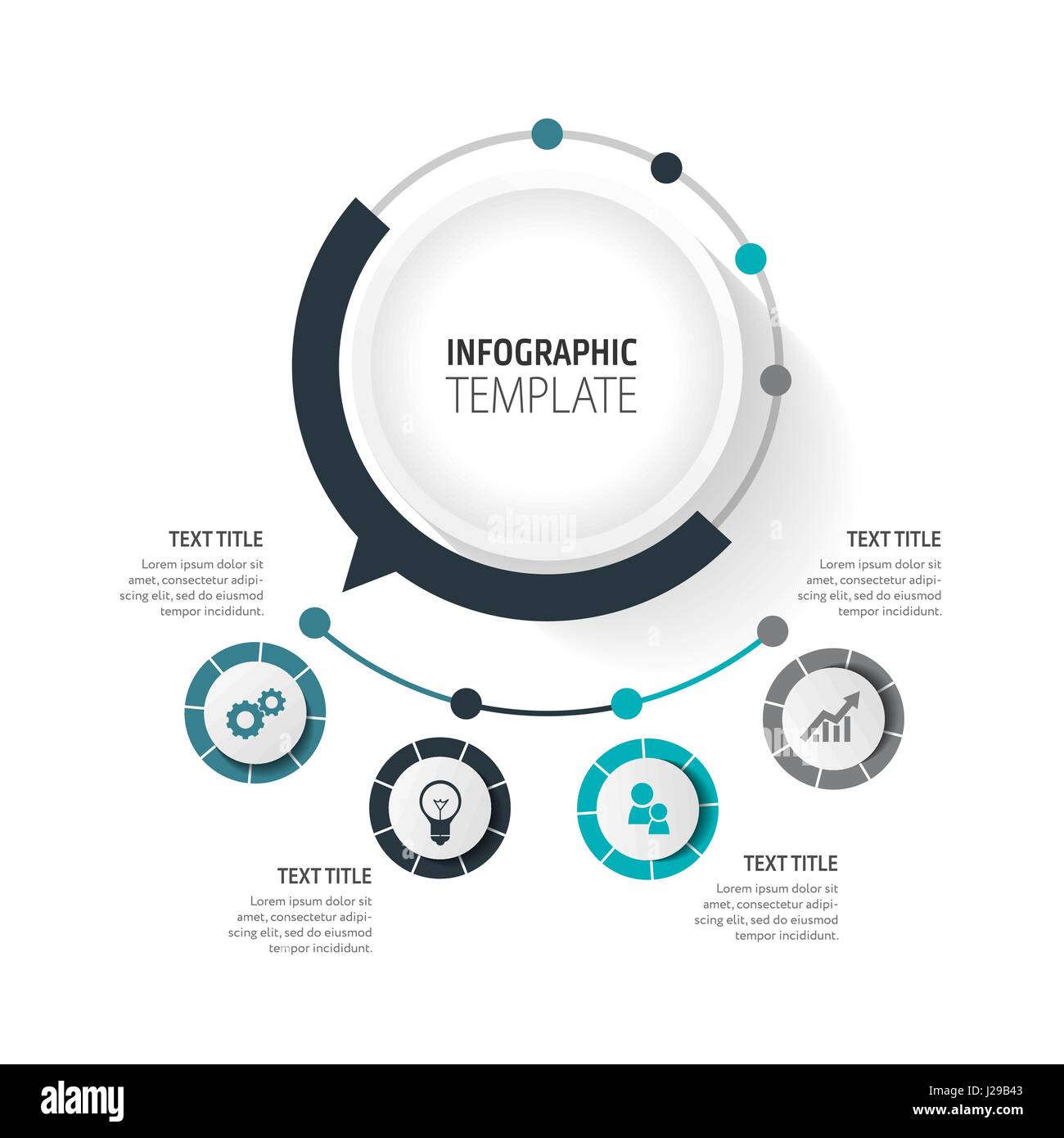 Infographie entreprise concept - ensemble d'éléments du vecteur infographique en style design plat de présentation, brochure, site web. Vector icons set. Illustration de Vecteur