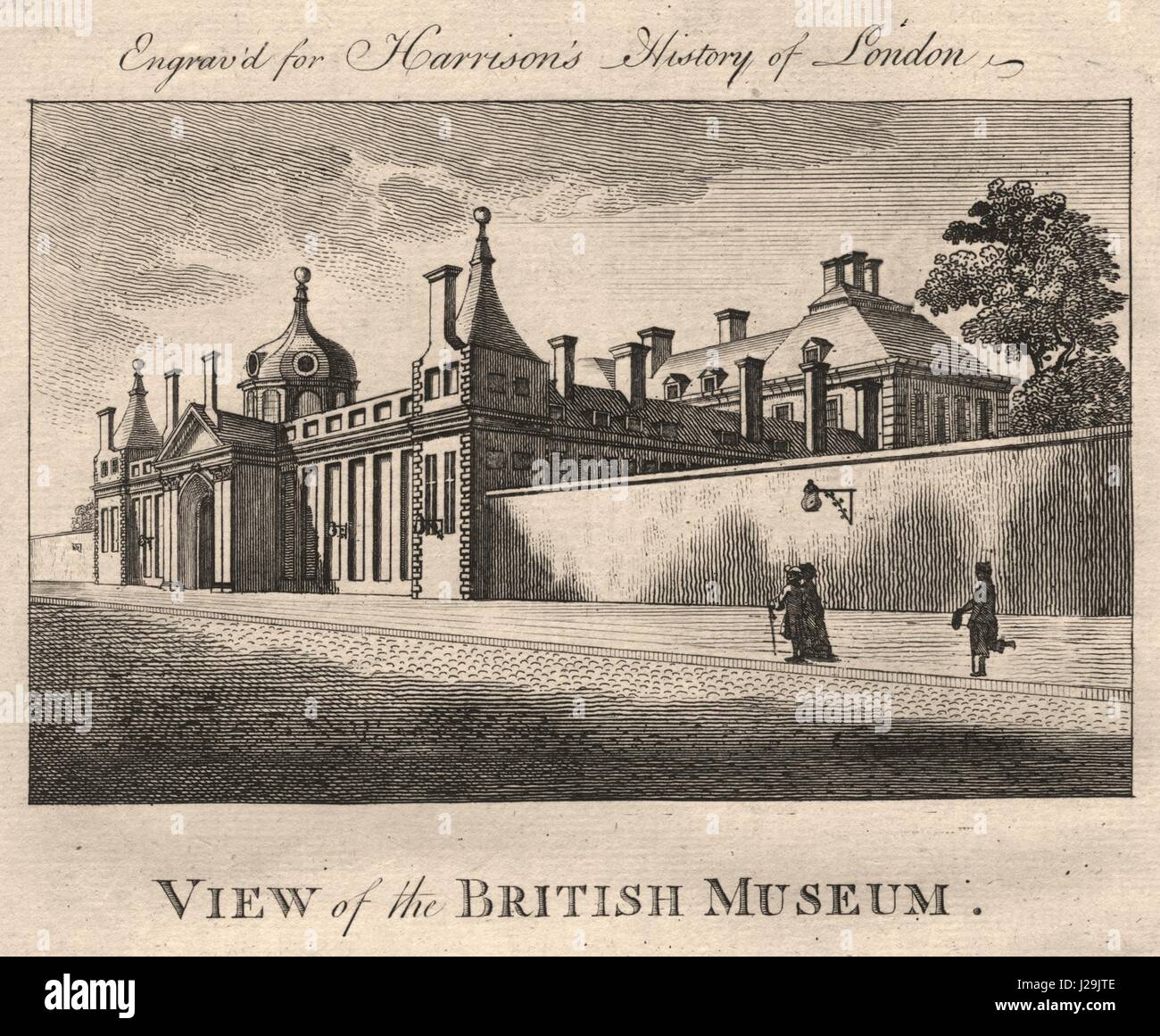 'Vue du British Museum', Montagu House, Great Russell Street. HARRISON 1776 Banque D'Images