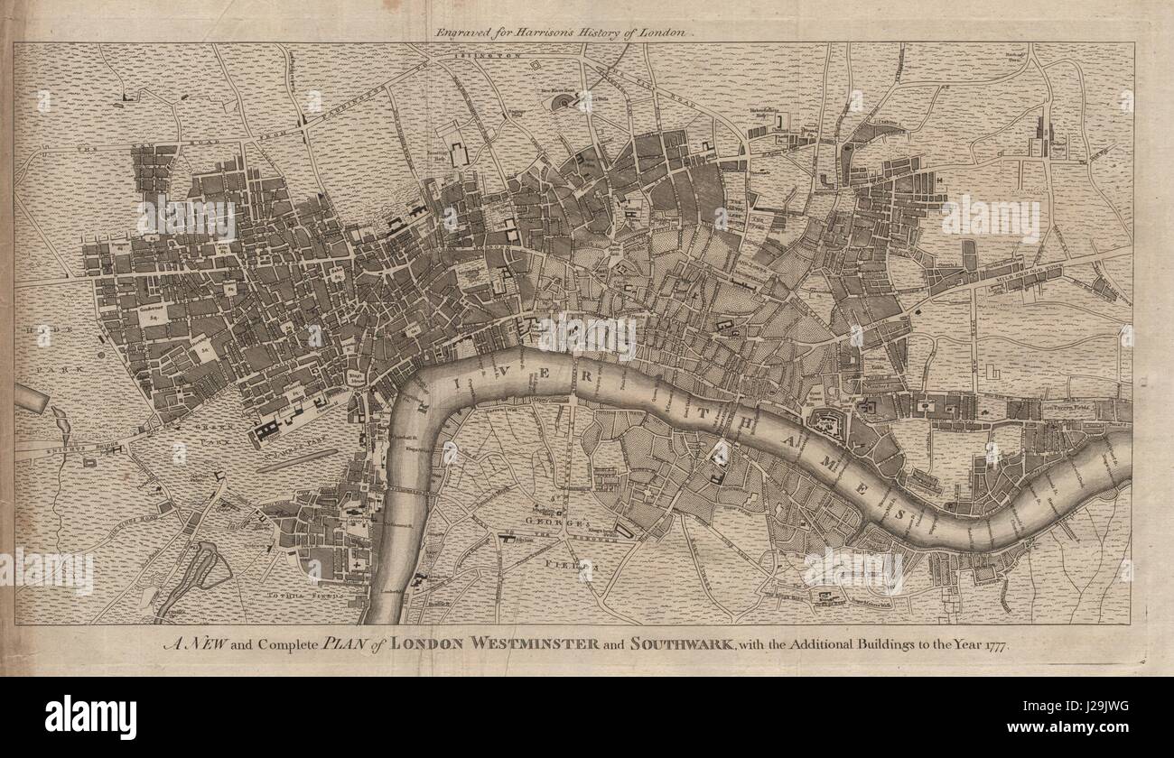 "Un nouveau plan complet et de Londres, Westminster & Southwark…'. HARRISON 1776 map Banque D'Images