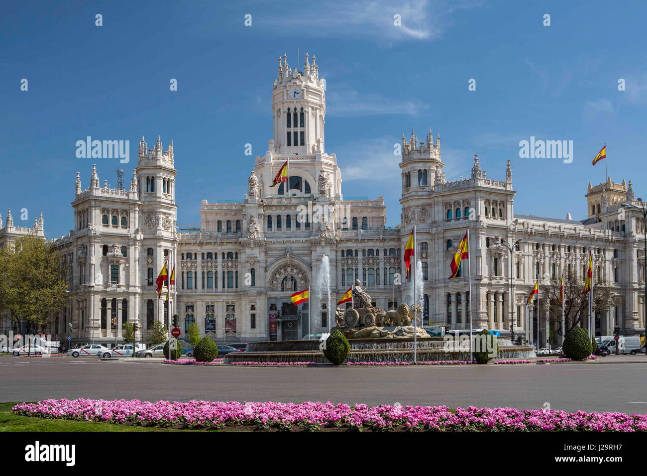 Espagne, Madrid, Place de Cibeles, Mairie de Madrid Banque D'Images