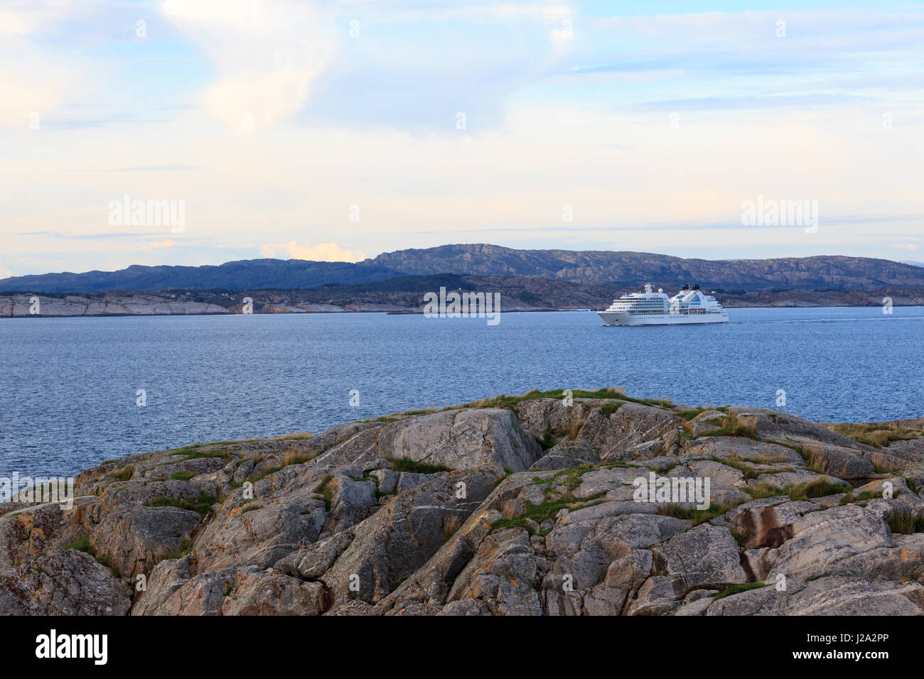 Bateau de croisière sur la route de Bergen, Norvège. Banque D'Images