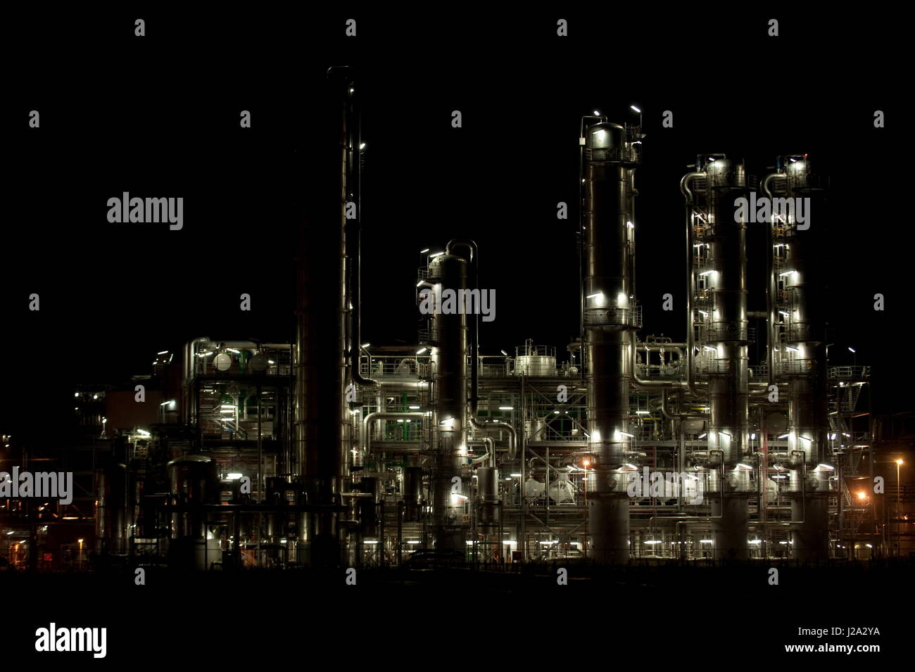 Raffinerie de pétrole dans le port de Rotterdam Banque D'Images