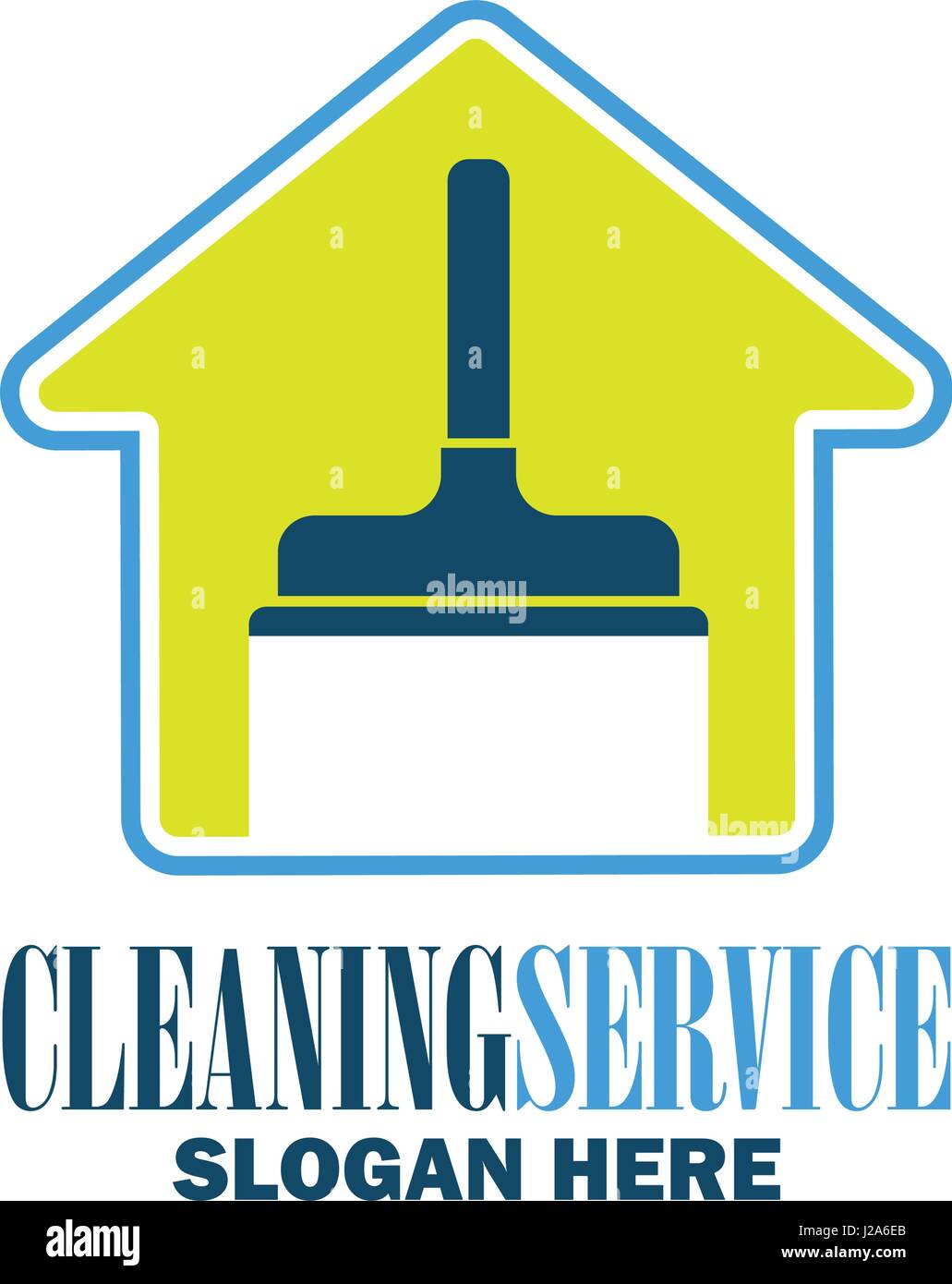 Service de nettoyage avec l'icône de l'espace pour votre texte / slogan slogan, vector illustration Illustration de Vecteur