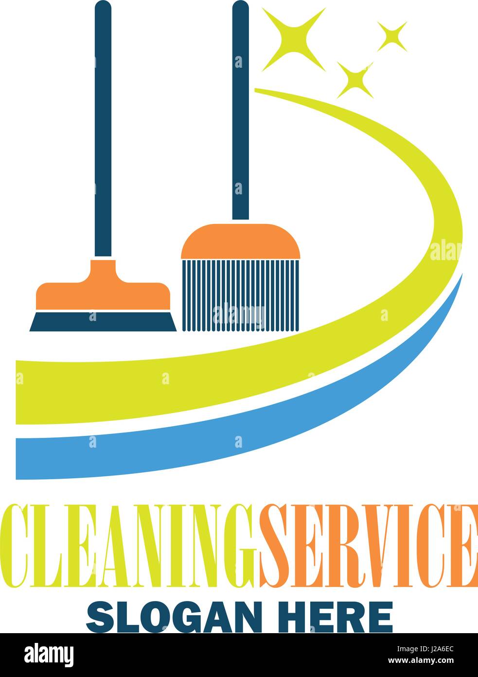 Service de nettoyage avec l'icône de l'espace pour votre texte / slogan slogan, vector illustration Illustration de Vecteur