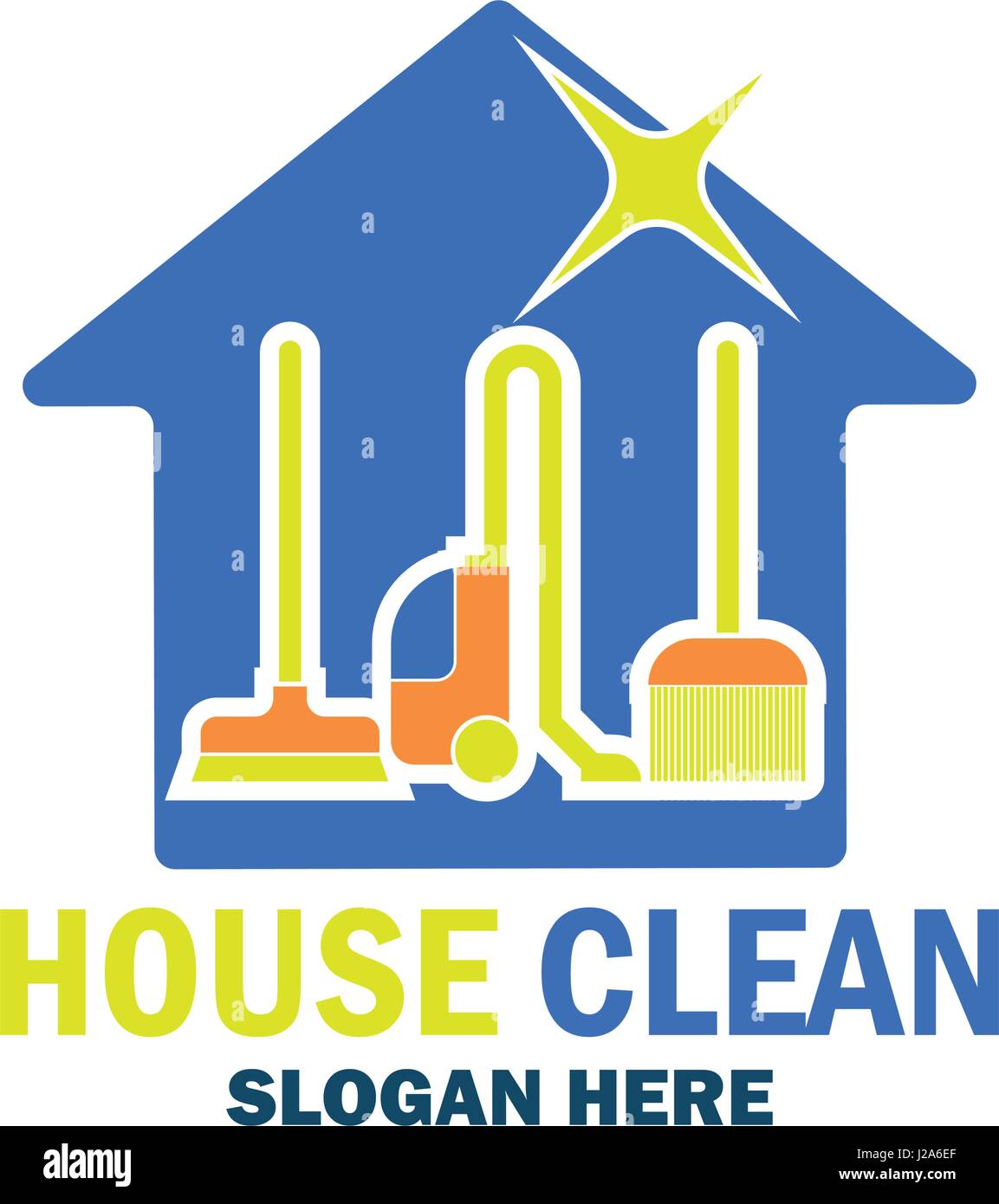 Service de nettoyage avec l'icône de l'espace pour votre texte / slogan slogan, vector illustration Illustration de Vecteur