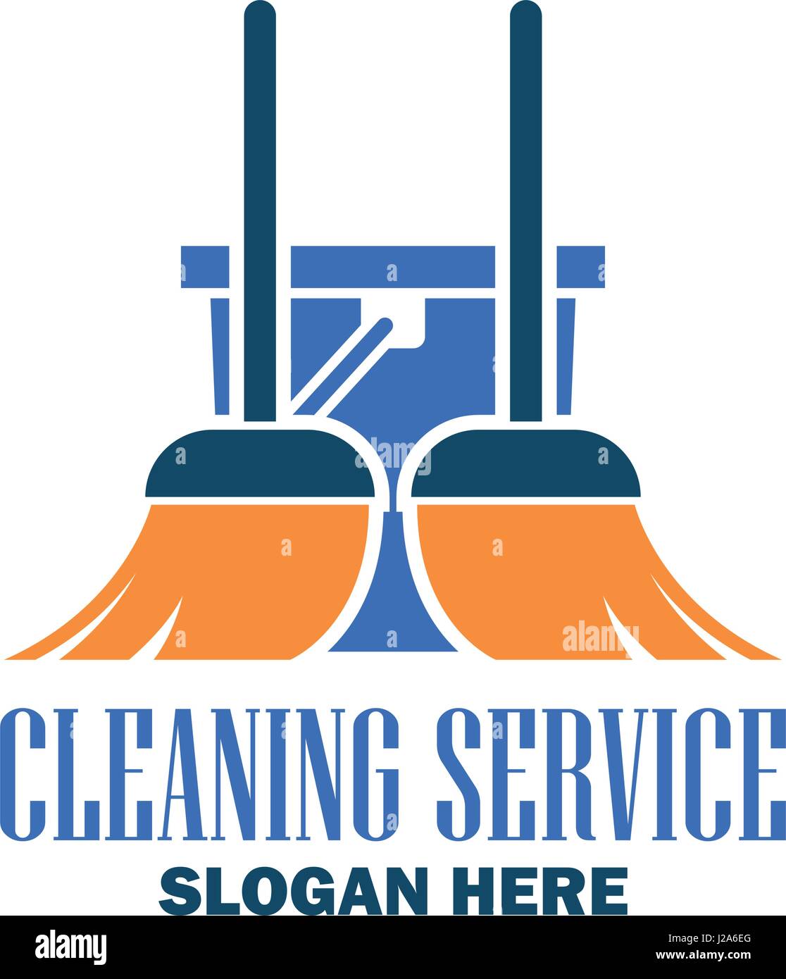 Service de nettoyage avec l'icône de l'espace pour votre texte / slogan slogan, vector illustration Illustration de Vecteur